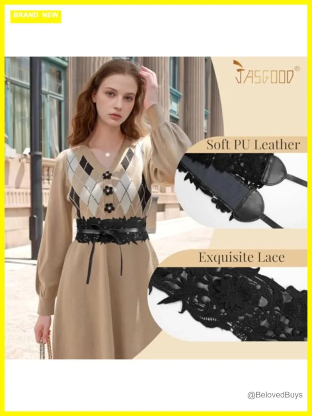 Women's Wide Corset Waist Belt with Bowknot - Faux Leather & Lace
